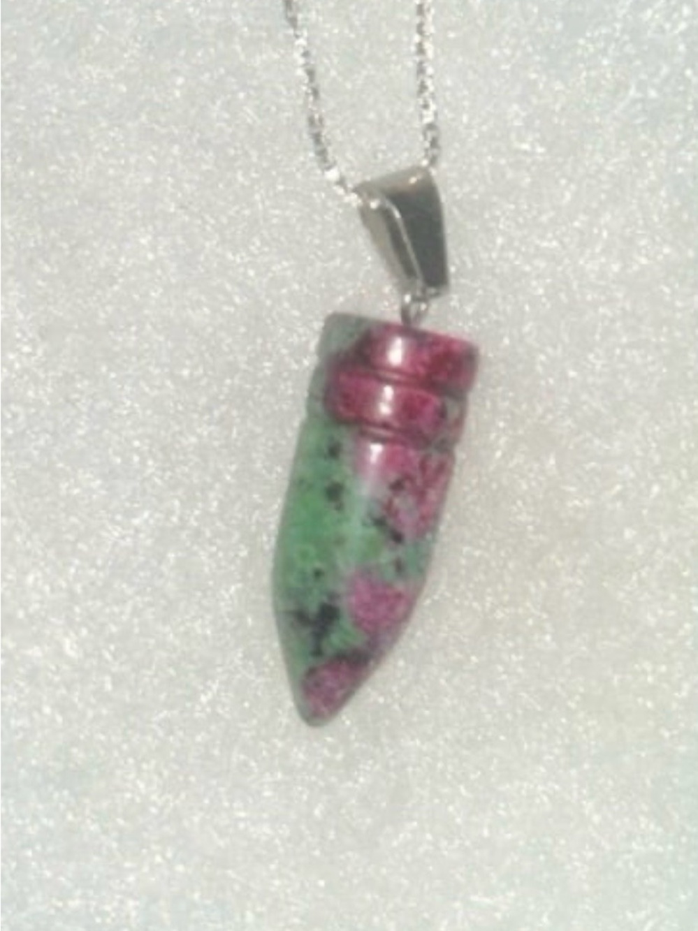 Ruby in Zoisite 16” Sterling Silver Neckl…